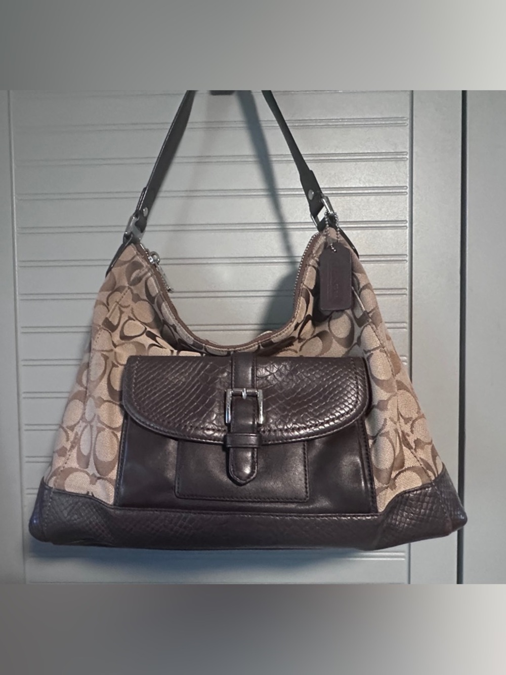 Coach Charlie Signature Python Hobo *Style #F32081* - Picture 7 of 15